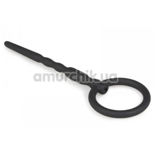 Уретральна вставка Silicone Penis Plug With Pull Ring, чорна