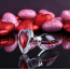 Анальная пробка с красным кристаллом Adam & Eve Red Heart Gem Glass Plug Small, прозрачная - Фото №9