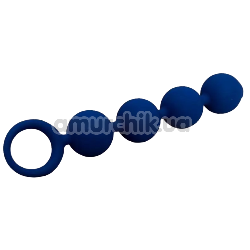 Анальная цепочка Loveshop Silicone Four Anal Beads Chain, синяя