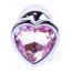 Анальная пробка со светло-розовым кристаллом Exclusivity Jewellery Silver Heart Plug, серебряная - Фото №4
