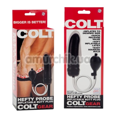 Анальный расширитель Colt Hefty Probe Inflatable Butt Plug, черный