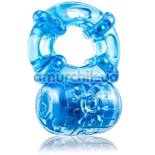 Виброкольцо для члена Stay Hard Reusable 5 Function Cock Ring, синее - Фото №1