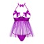 Комплект Obsessive Delishya фиолетовый: пеньюар + трусики-стринги - Фото №5