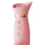 Вибратор с вакуумным стимулятором и пульсацией Zalo Rose Rabbit Thruster, розовый - Фото №4