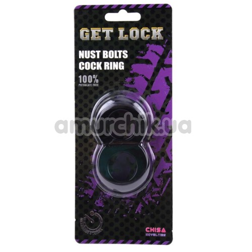 Ерекційне кільце Get Lock Duo Cock 8 Ball Ring, чорне