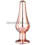 Анальная пробка с розовым кристаллом Gleaming Love Small Pleasure Plug, розовая - Фото №1