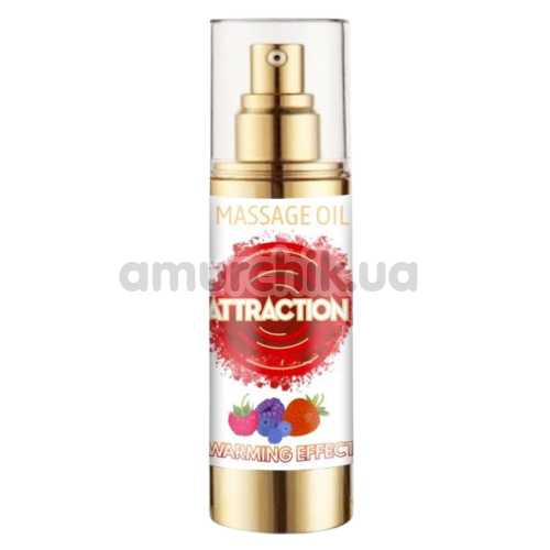 Масажна олія з феромонами Aphrodisiac Warming Massage Oil Attraction Red Fruits із зігріваючим ефектом - Червоні фрукти, 30 мл