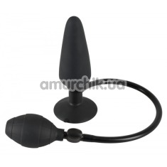 Анальный расширитель True Black Inflatable Butt Plug L, черный - Фото №1