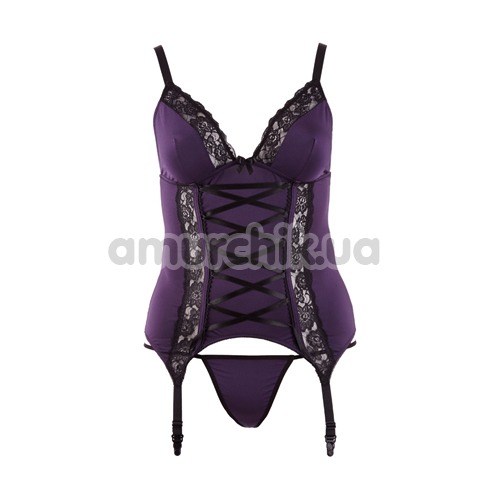 Комплект Cottelli Collection Lingerie 263176 фиолетовый: корсет + трусики-стринги