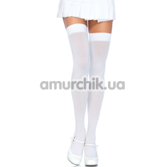 Панчохи Leg Avenue Opaque Nylon Thigh High Stockings, білі - Фото №1