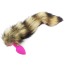 Анальная пробка с полосатым хвостом Пикантные Штучки, 7.5 см розовая - Фото №2