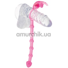 Віброкільце з анальним стимулятором Ravishing Butt Tail, рожеве - Фото №1