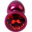 Анальна пробка з червоним кристалом Toyfa Metal 717007-99, рожева - Фото №4