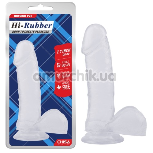 Фалоімітатор Hi-Rubber 7.7 Inch, прозорий