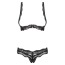 Комплект Obsessive Luvae Cupless Set черный: бюстгальтер + трусики-стринги - Фото №2
