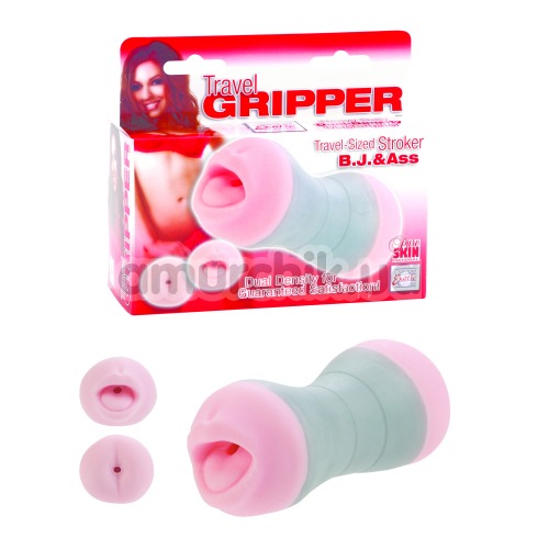 Мастурбатор Travel Gripper B.J. & Ass, рожевий