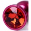Анальная пробка с красным кристаллом Toyfa Metal 717007-99, розовая - Фото №5