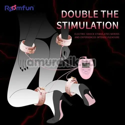 Бондажний набір з електростимуляцією Roomfun Bondage Gear With Massager, рожевий