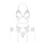 Комплект Leg Avenue Eyelash Lace Open Cup, білий: бюстгальтер + трусики-стринги + пояс для панчіх + манжети - Фото №7