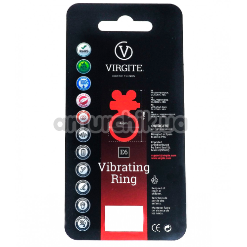 Эрекционное кольцо c вибрацией Virgite Vibrating Ring E6, бирюзовое