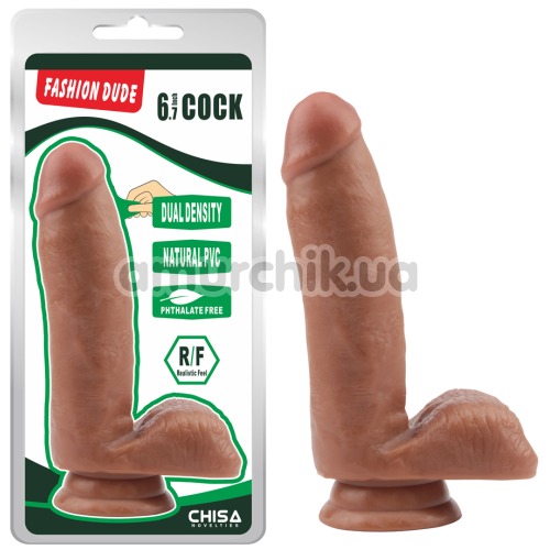 Фаллоимитатор Fashion Dude Cock 6.7, коричневый