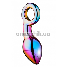 Анальна пробка Glamour Glass Chunky Ring Plug, мультикольорова - Фото №1