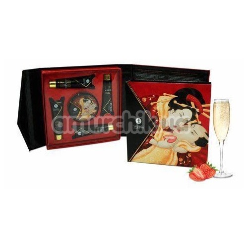 Набор для массажа Shunga Geishas Secret Kit - клубничное вино