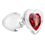 Анальная пробка с красным кристаллом Adam & Eve Red Heart Gem Glass Plug Medium, прозрачная - Фото №0