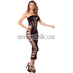 Платье-сетка Big Spender Seamless Long Dress, черное - Фото №1