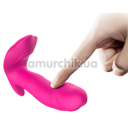 Вибратор с пульсацией и подогревом Foxshow Silicone Panty Vibrator And Pulsator, розовый