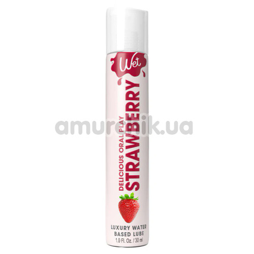 Оральный лубрикант Wet Delicious Oral Play Strawberry - клубника, 30 мл