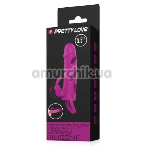 Насадка на пеніс з вібрацією Pretty Love 026216-1, рожева