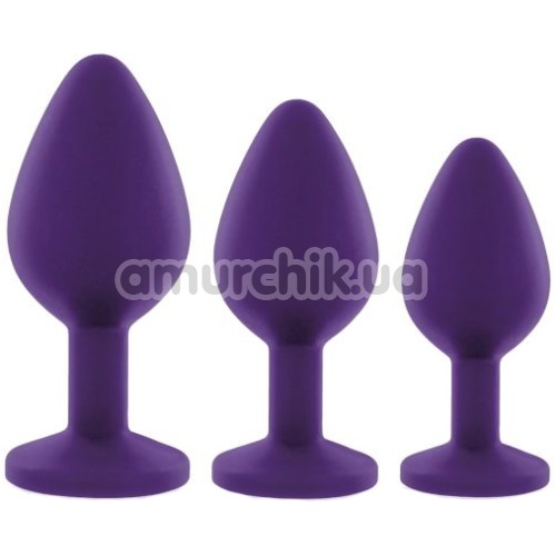 Набор из 3 анальных пробок Rianne S Booty Plug Set (3х), фиолетовый - Фото №1
