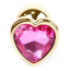 Анальная пробка с ярко-розовым кристаллом Exclusivity Jewellery Gold Heart Plug, золотая - Фото №2