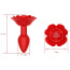 Анальна пробка з вібрацією і ротацією Boss Series Rotating Butt Plug Flower, червона - Фото №8