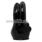 Насадка для вибромассажеров Power Head Double Finger Wand Massager Head, черная - Фото №1