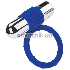 Виброкольцо для члена Zolo Powered Bullet Cock Ring, синее - Фото №1