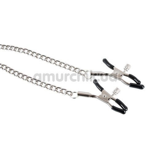 Зажимы для сосков и клитора Nipple and Clit Chain, серебряные
