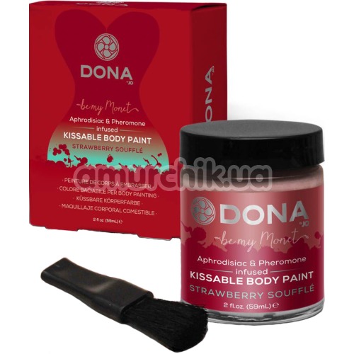 Крем-фарба для тіла Dona Kissable Body Paint Strawberry Souffle - полуниця, 59 мл