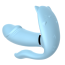 Анально-вагинально-клиторальный вибратор Cat Tirple, голубой - Фото №0