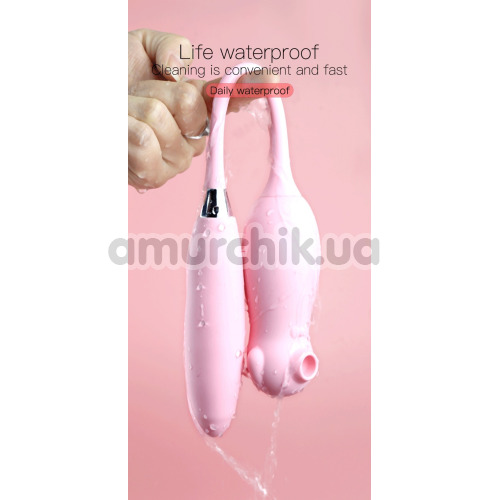 Симулятор орального сексу з вібрацією для жінок Elva Dual Purpose, рожевий
