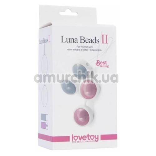 Вагінальні кульки Lovetoy Luna Beads II, блакитні