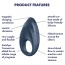 Віброкільце Satisfyer Powerful One Ring Vibrator, синє - Фото №9