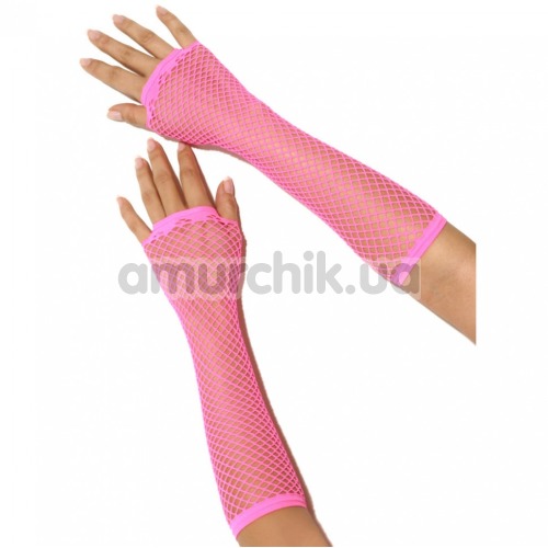 Перчатки Long Fishnet Gloves, розовые