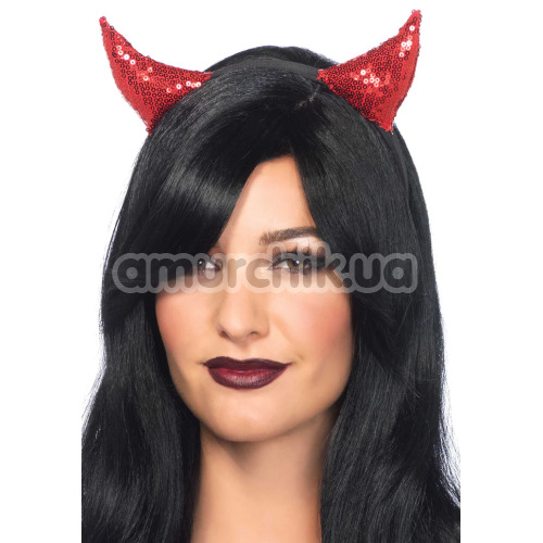 Дьявольские рожки Leg Avenue Sequin Devil Horns Headband, красные