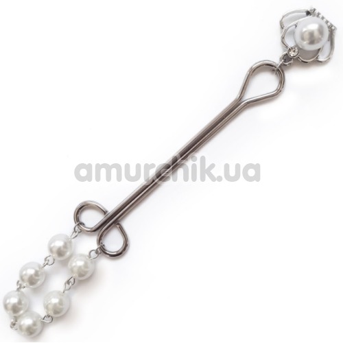 Зажим для клитора Art of Sex Clit Clamp Royal Pearls, серебряный - Фото №1