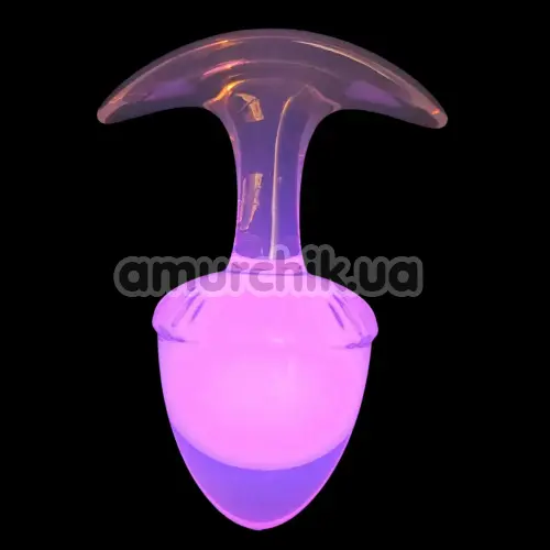 Анальная пробка Univibe Glow-In-Dark Berry S, розовая