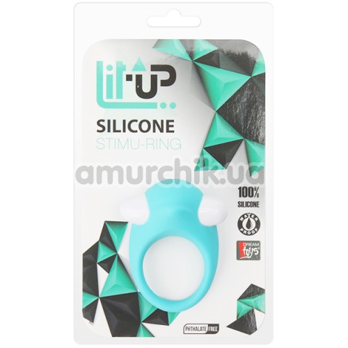 Виброкольцо Lit-Up Silicone Stimu-Ring 6, бирюзовое