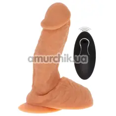 Вібратор Get Real Naked Vibrating Dildo 6.5 Inch, тілесний - Фото №1