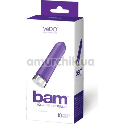 Кліторальний вібратор VeDO Bam Rechargeable Bullet, фіолетовий